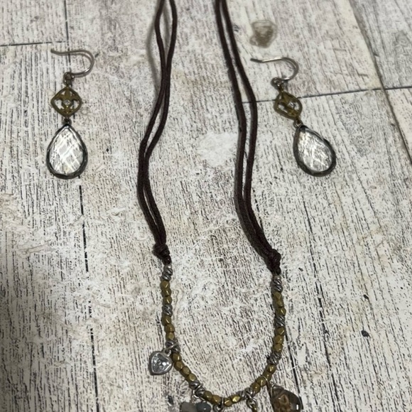 Silpada Raindrop Sterling Silver Brass Glass Charm Necklace/Earrings  N2341 - Picture 8 of 8